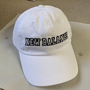 New Balance White Varsity Collegiate Logo Baseball Adjustable Hat Cap